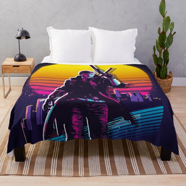 Devil May Cry - Nero (80s Retro) Throw Blanket RB2112 product Offical devil may cry Merch